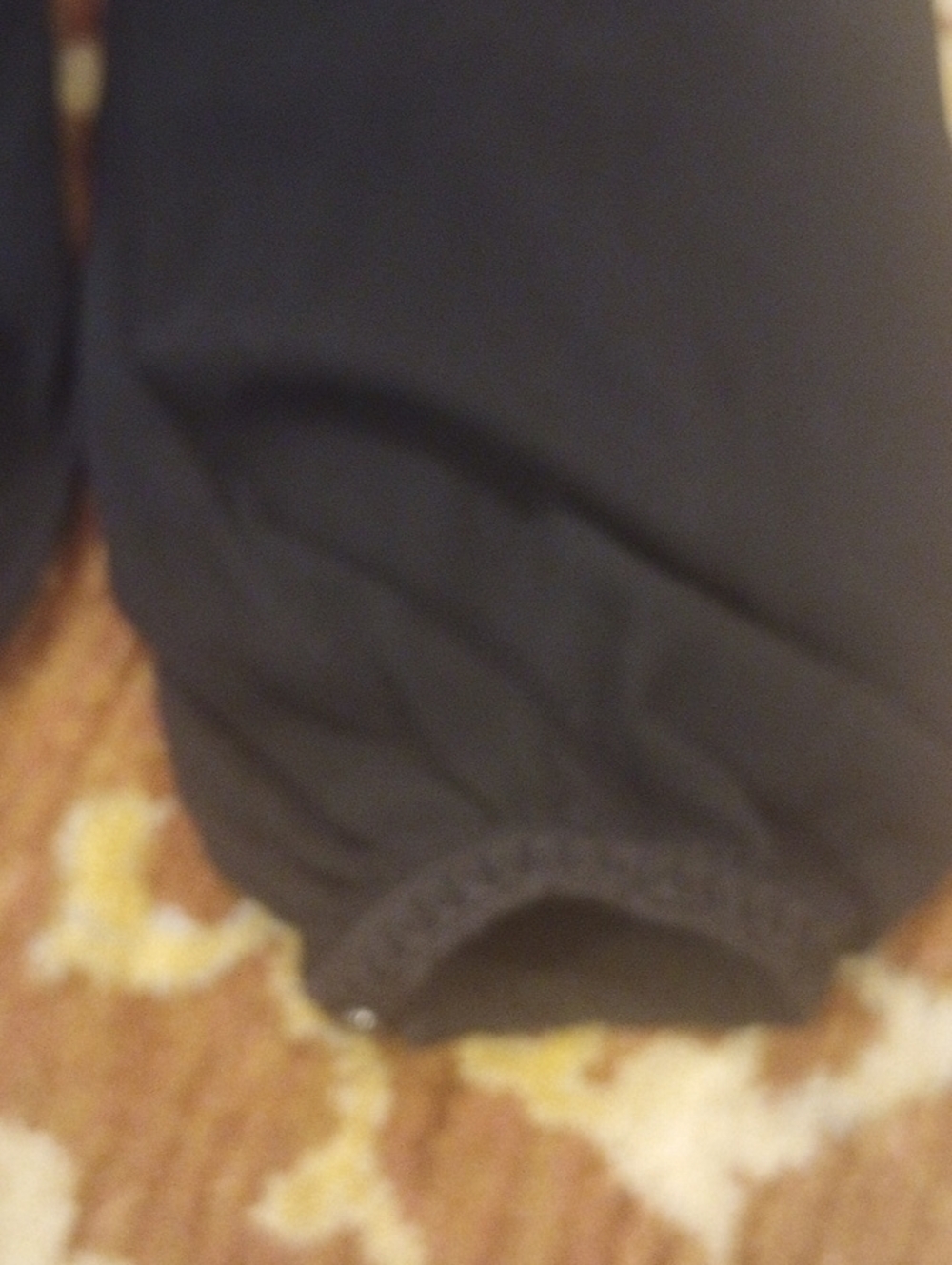 Black Eyelet Yoke Tunic Blouse with Button Front - Picture 4 of 8